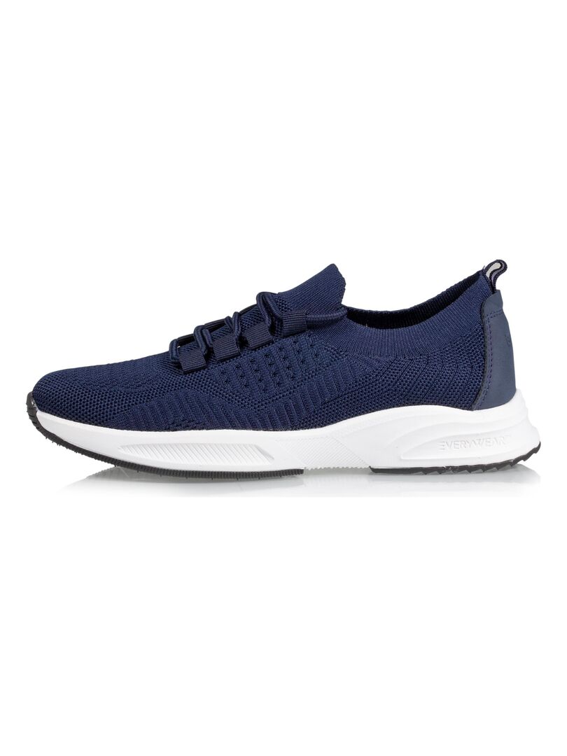 Basket Femme slip-on à lacets semelle sport Marine - Bleu marine