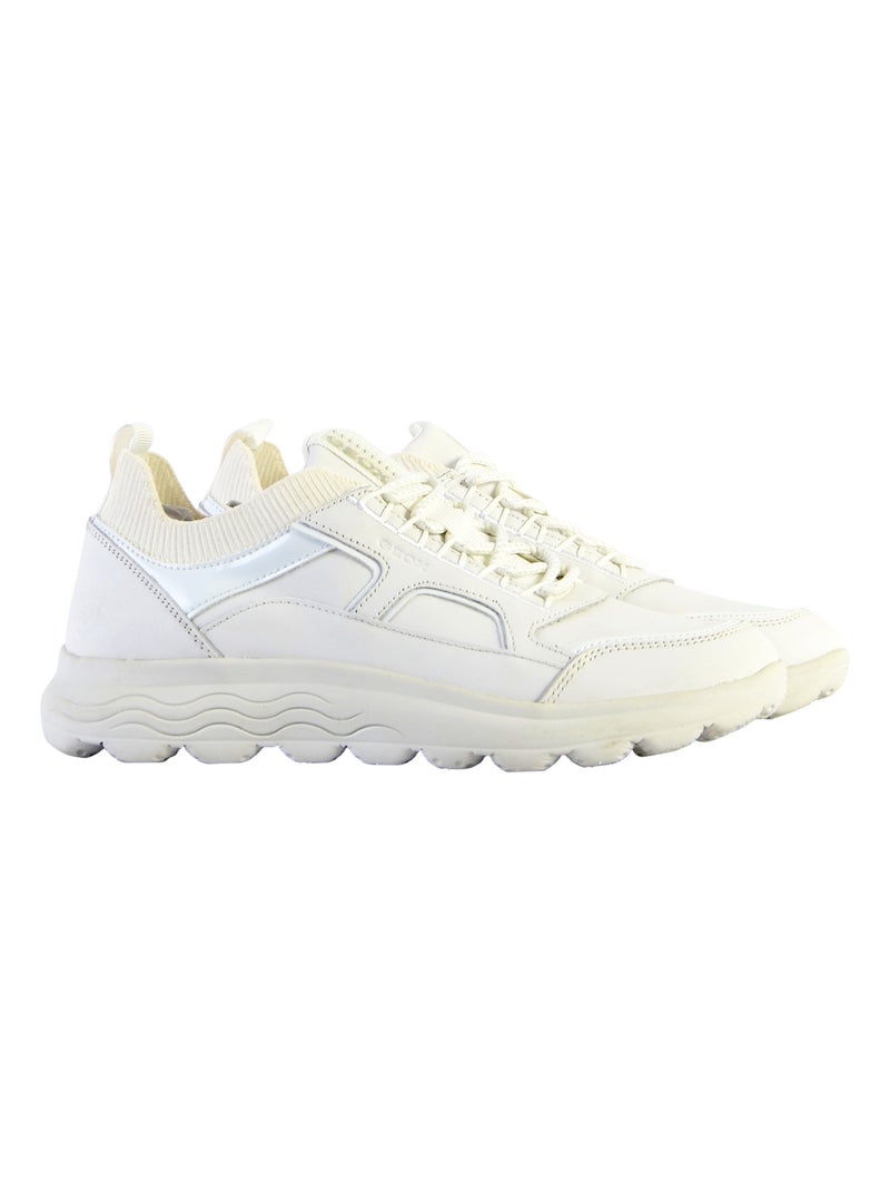 Basket Geox Cuir Spherica C - Nap+Knitt Blanc - Kiabi