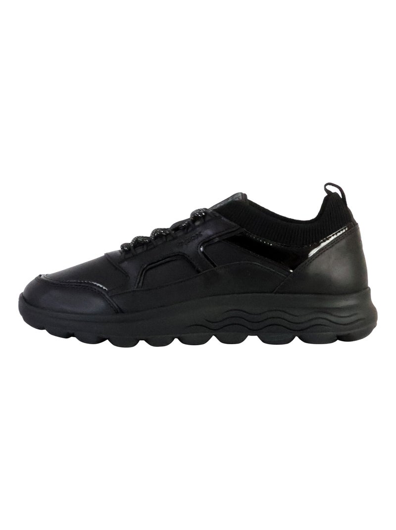 Basket Geox Cuir Spherica C - Nap+Knitt Noir - Kiabi