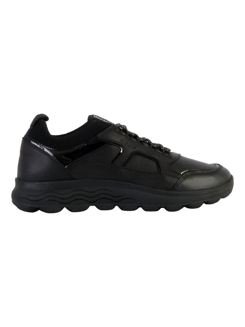 Basket Geox Cuir Spherica C - Nap+Knitt Noir - Kiabi