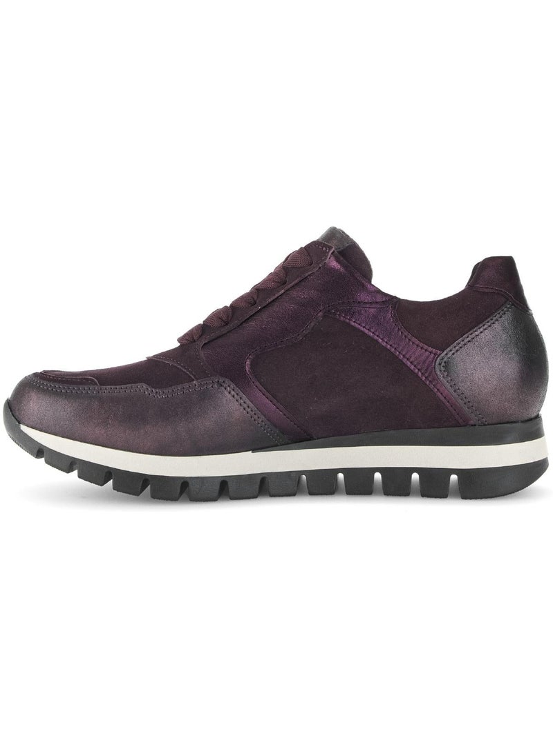 Basket Merlot en cuir Violet - Kiabi