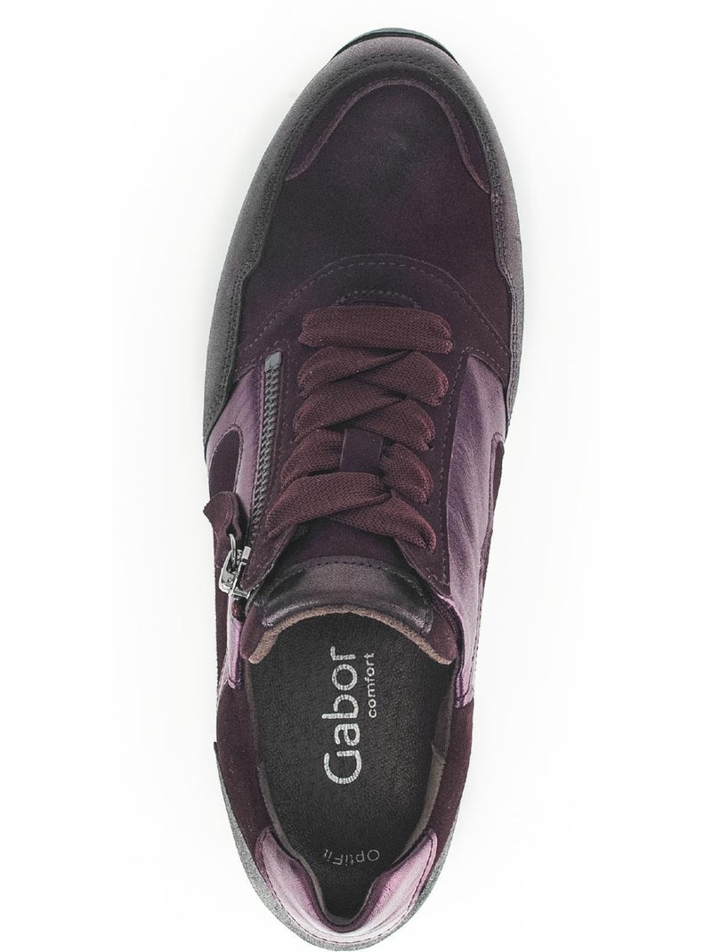 Basket Merlot en cuir Violet - Kiabi