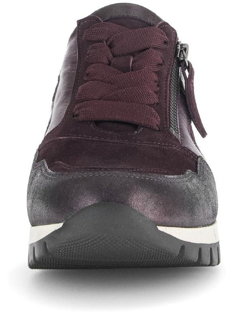 Basket Merlot en cuir Violet - Kiabi