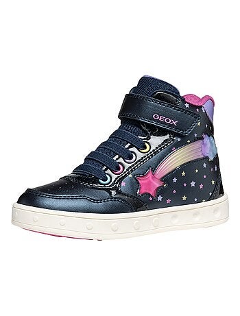 Basket Montante à Lacets Geox Enfant Skylin Girl Synt.Lea+Pea