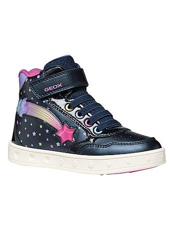 Basket Montante à Lacets Geox Enfant Skylin Girl Synt.Lea+Pea