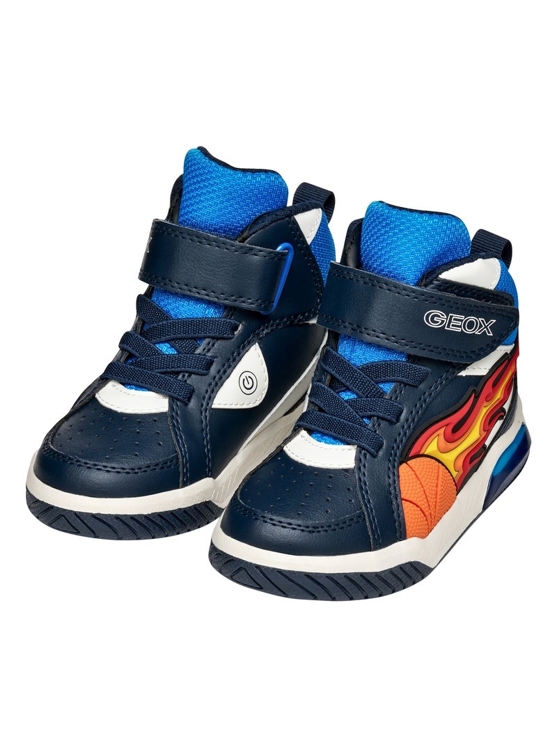 Basket Montante à Lacets Geox Junior Inek Boy Geobuck+Text Bleu - Kiabi