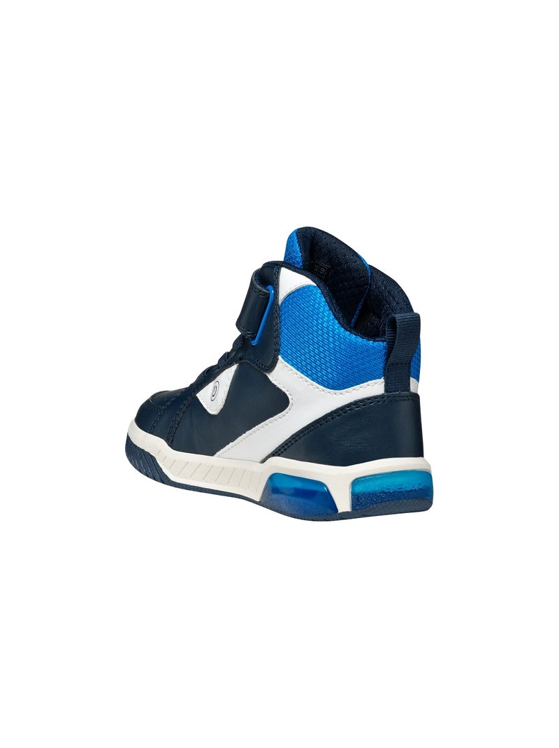 Basket Montante à Lacets Geox Junior Inek Boy Geobuck+Text Bleu - Kiabi