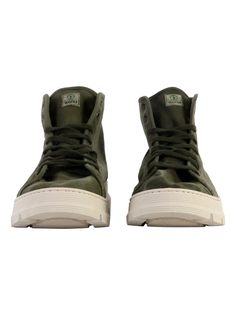 Basket Montante à Lacets Natural World Bota Enzimatica Kaki - Kiabi