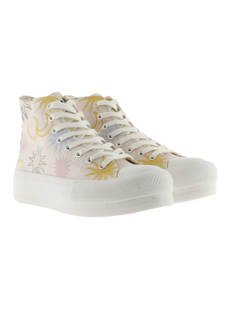 Basket Montante à Lacets Victoria Beige - Kiabi