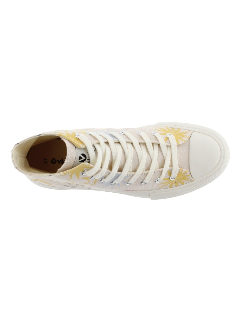 Basket Montante à Lacets Victoria Beige - Kiabi