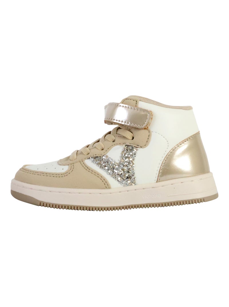 Basket Montante à Lacets Victoria Enfant Blanc nacré - Kiabi