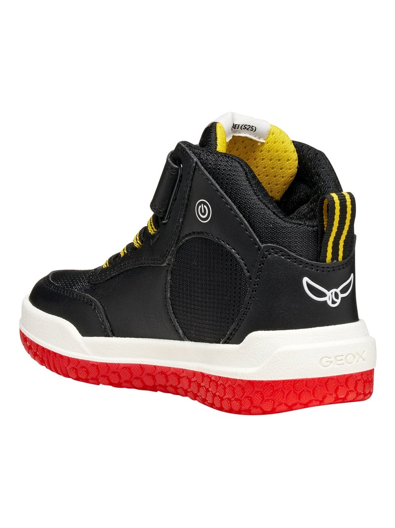 Basket Montante à Scratches Enfant Geox Buzzerlight Noir Rouge - Kiabi