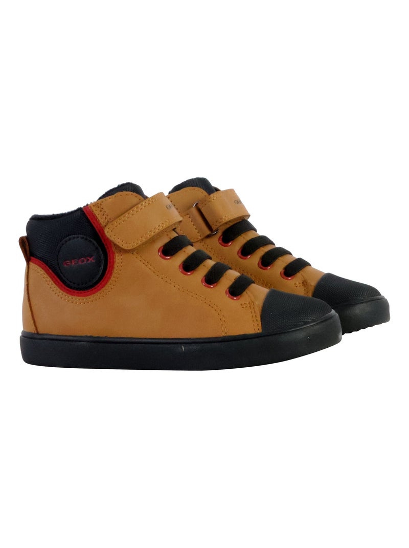 Basket Montante à Scratches Geox Enfant Gisili Wax.Synt Nylon Marron - Kiabi