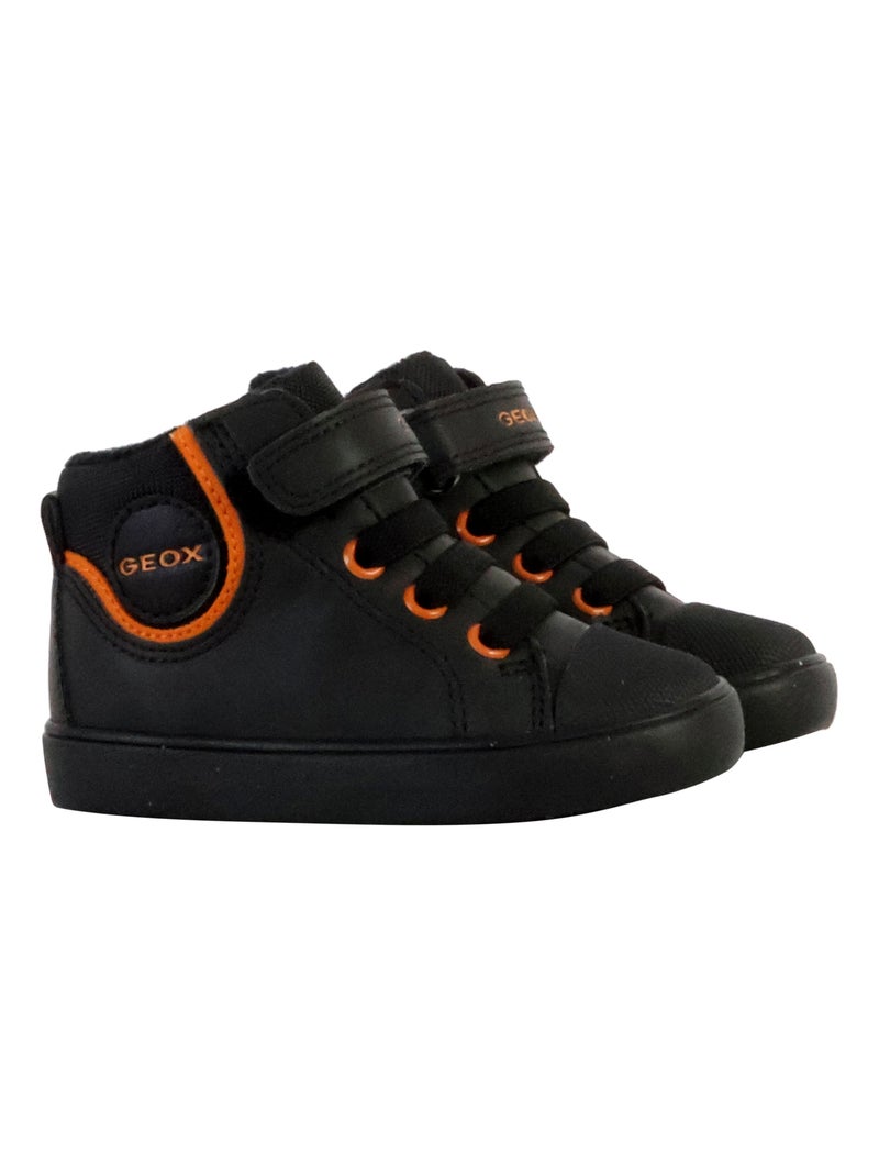 Basket Montante à Scratches Geox Enfant Gisili Wax.Synt Nylon Noir Orange - Kiabi