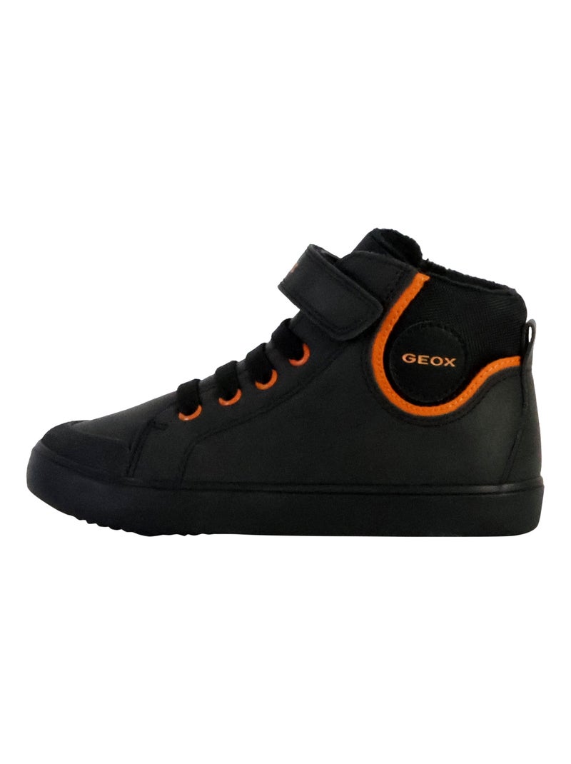 Basket Montante à Scratches Geox Enfant Gisli Noir Orange - Kiabi