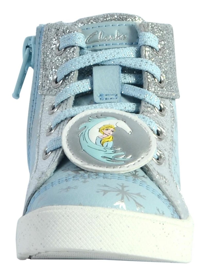 Basket Montante Cuir Clarks Enfant City Ice Bleu - Kiabi