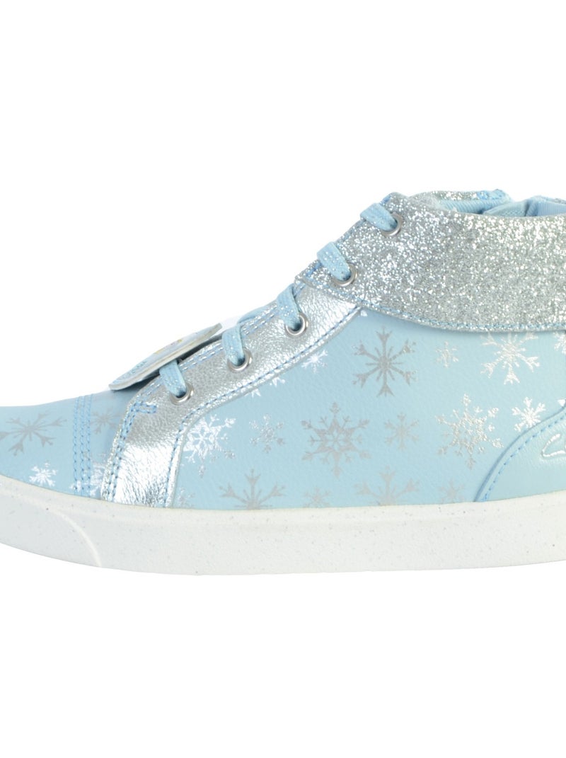Basket Montante Cuir Clarks Junior City Ice Bleu - Kiabi