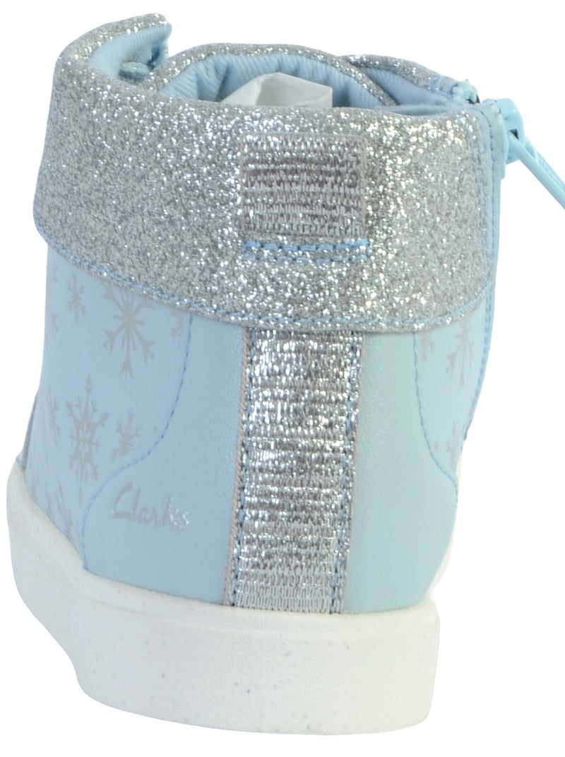Basket Montante Cuir Clarks Junior City Ice Bleu - Kiabi