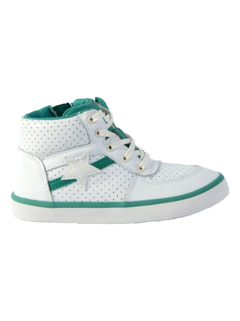 Basket Montante Cuir Enfant Clarks City Flake Blanc - Kiabi