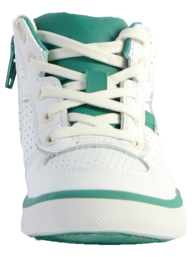 Basket Montante Cuir Enfant Clarks City Flake Blanc - Kiabi