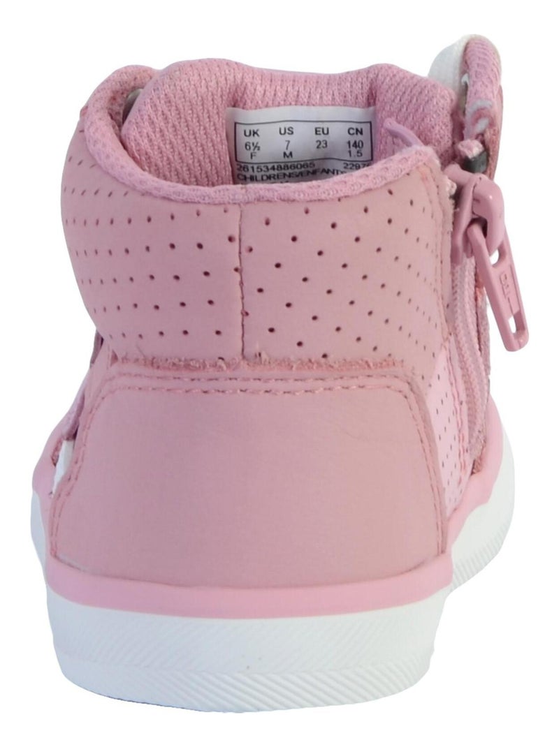 Basket Montante Cuir Enfant Clarks City Flake Rose - Kiabi