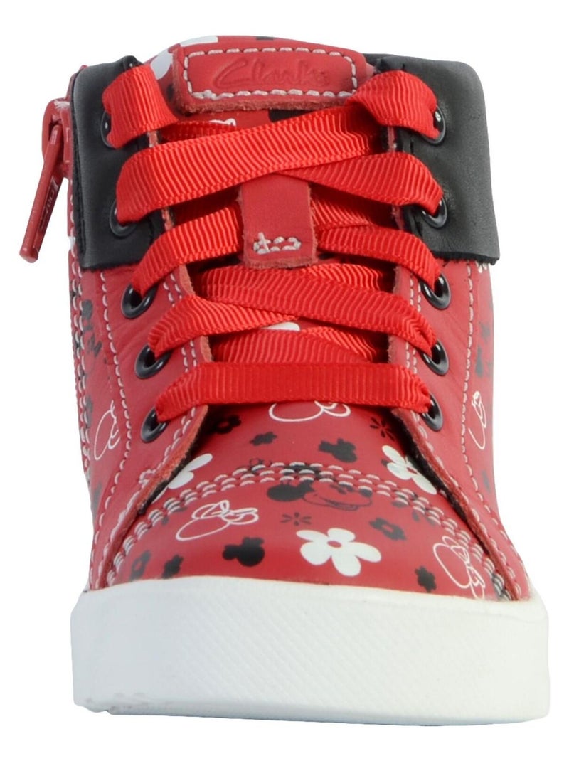 Basket Montante Cuir Enfant Clarks City Mouse Rouge - Kiabi
