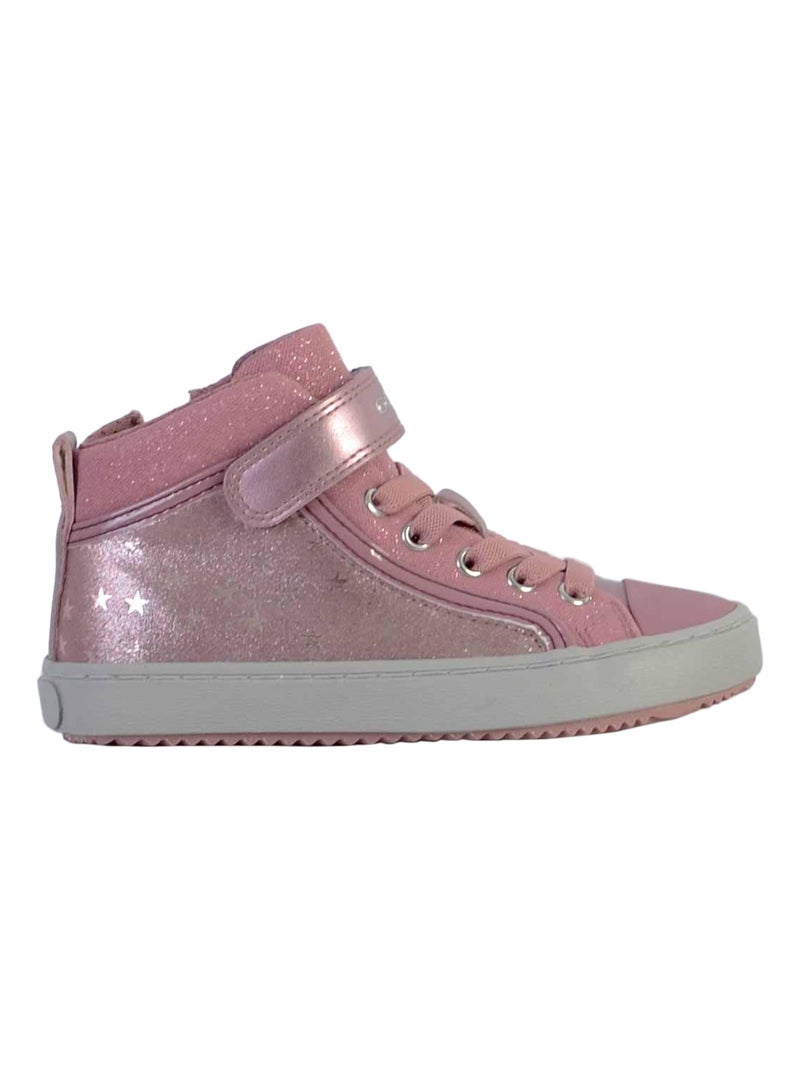 Basket Montante Cuir Enfant Geox J Kalispera Rose - Kiabi
