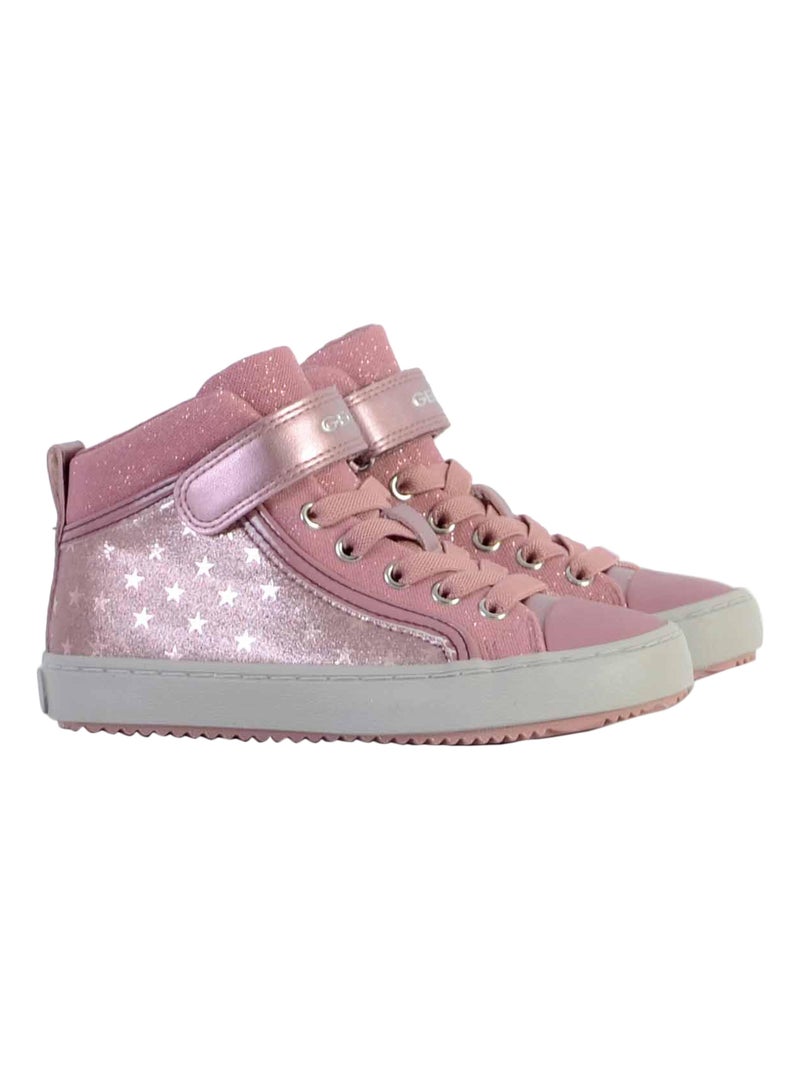 Basket Montante Cuir Enfant Geox J Kalispera Rose - Kiabi