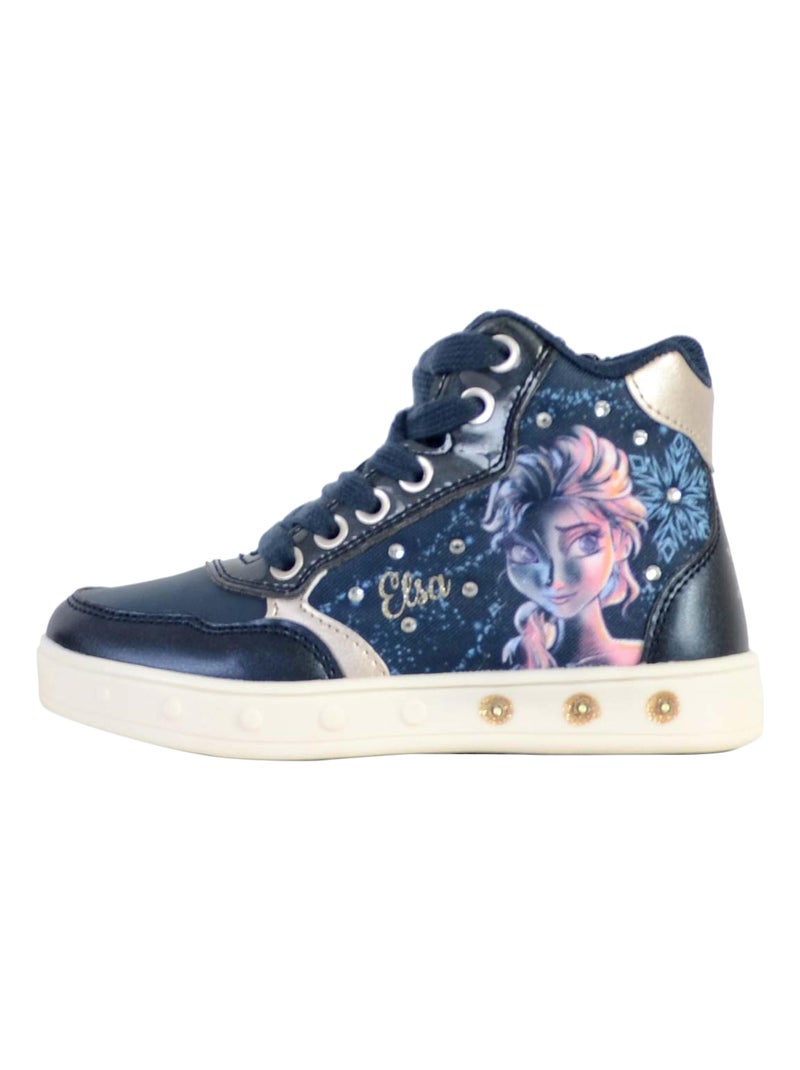 Basket Montante Cuir Enfant Geox Skylin Bleu - Kiabi