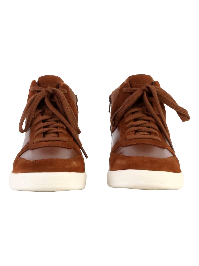 Basket Montante Cuir Geox Avola Marron - Kiabi