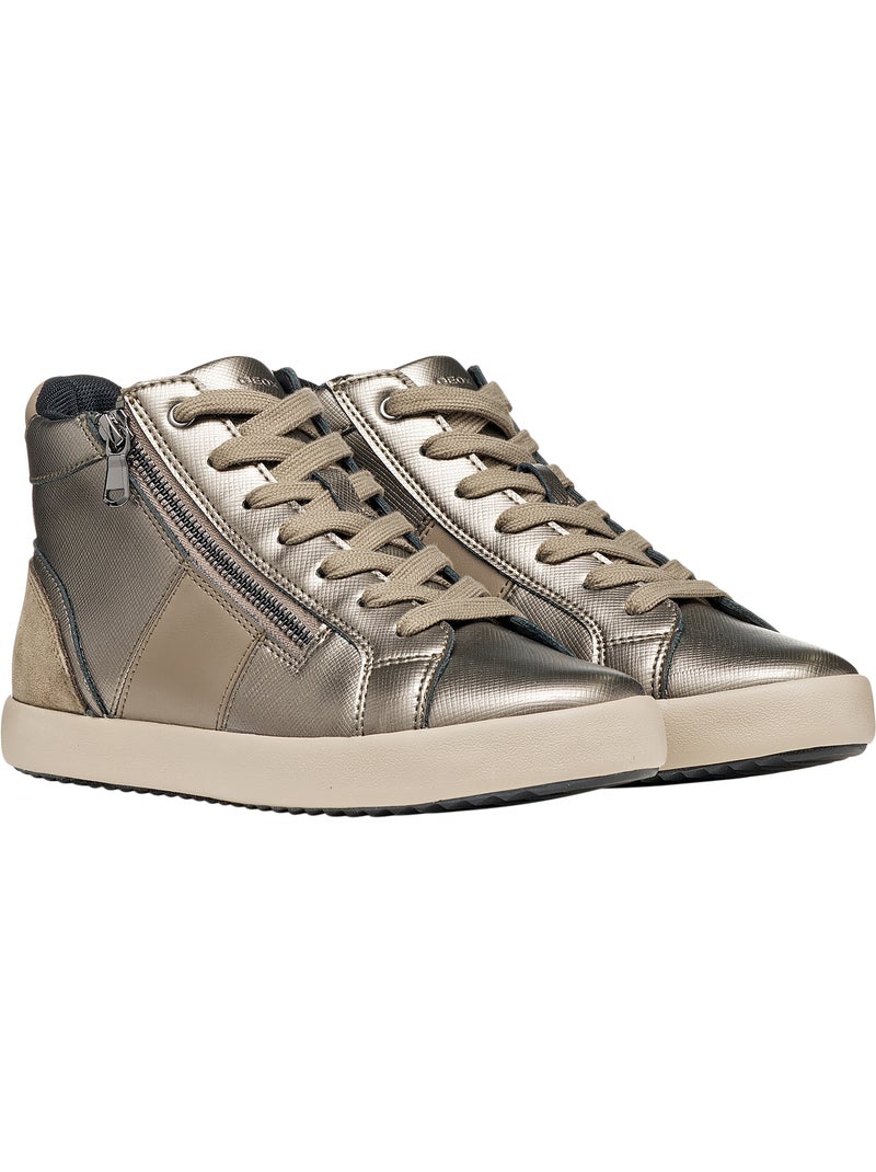 Basket montante cuir geox blomiee Gris - Kiabi