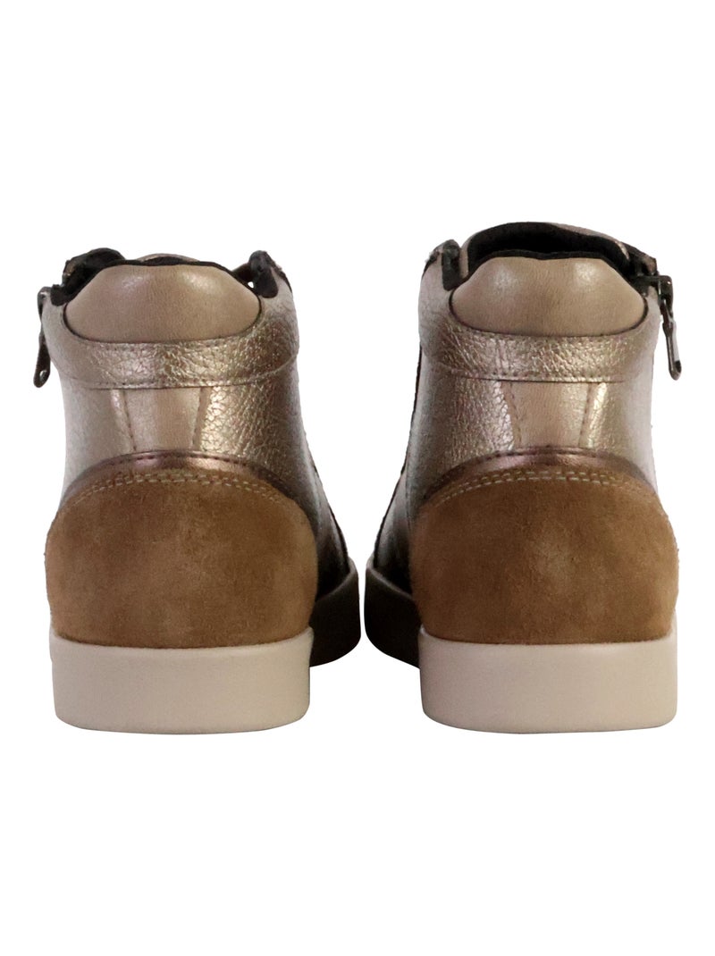 Basket Montante Cuir Geox Blomiee Taupe - Kiabi
