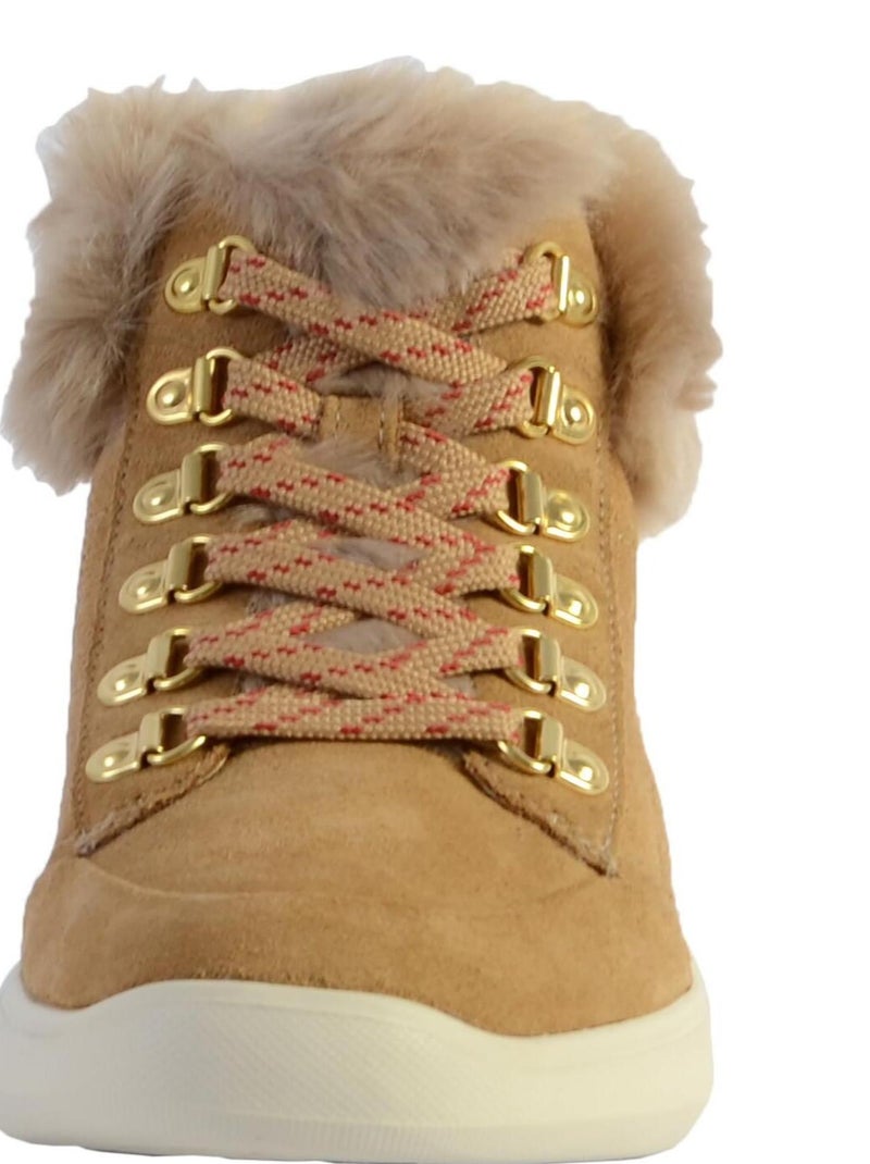 Basket Montante Cuir Geox D Rubidia C Beige - Kiabi