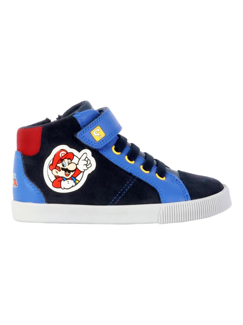 Basket Montante Cuir Geox Enfant Kilwi Suede Synth Lea Bleu marine - Kiabi