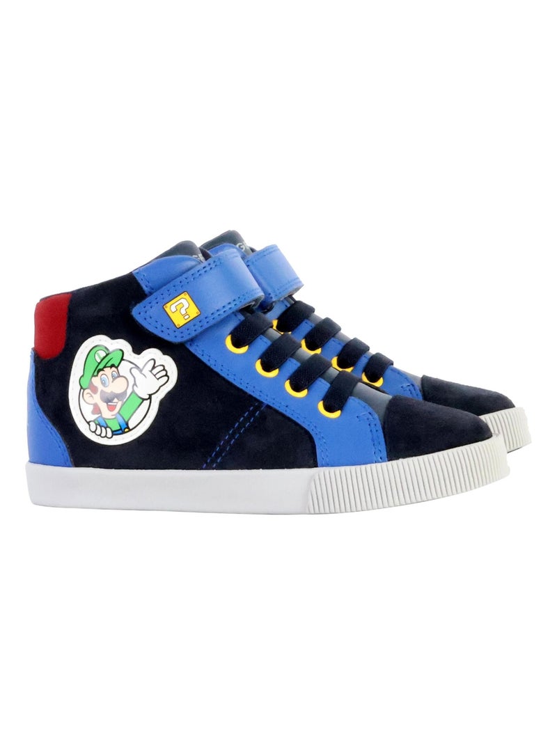 Basket Montante Cuir Geox Enfant Kilwi Suede Synth Lea Bleu marine - Kiabi