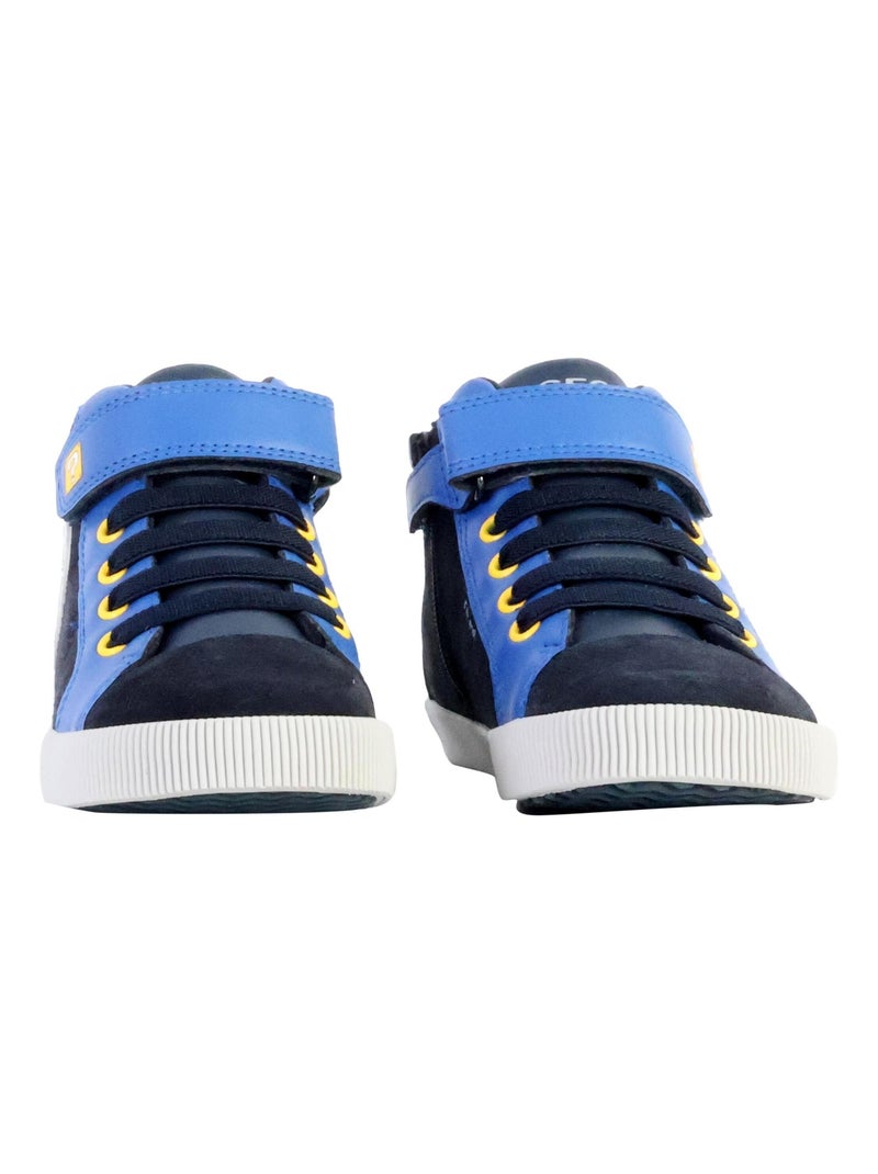 Basket Montante Cuir Geox Enfant Kilwi Suede Synth Lea Bleu marine - Kiabi