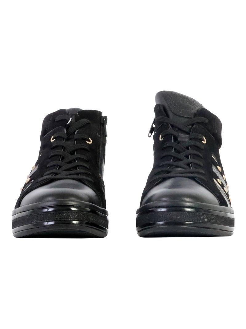 Basket Montante Cuir Geox Leelu Noir - Kiabi