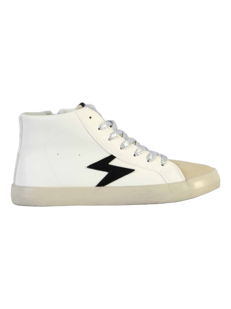 Basket Montante Cuir Le Temps Des Cerises Soho High Blanc Beige Gris - Kiabi