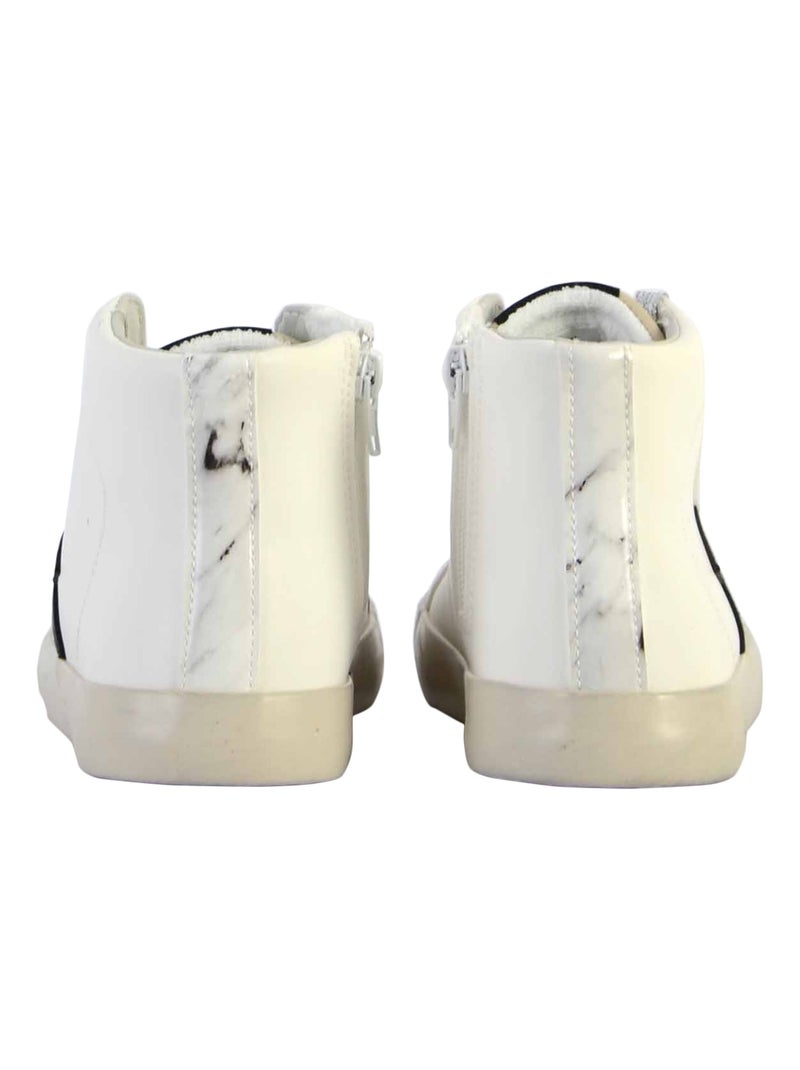 Basket Montante Cuir Le Temps Des Cerises Soho High Blanc Beige Gris - Kiabi