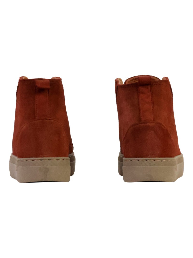 Basket Montante Cuir Natural World Blanc - Kiabi