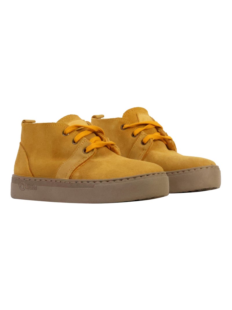 Basket Montante Cuir Natural World Jaune - Kiabi