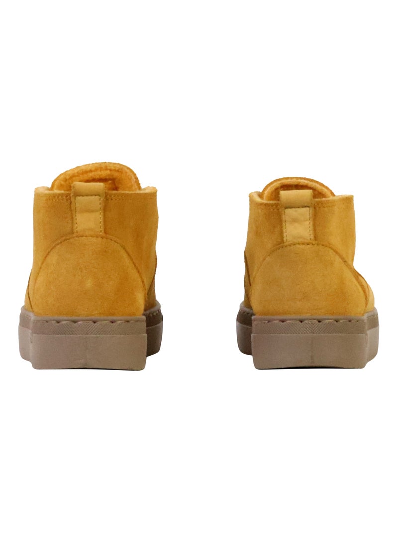 Basket Montante Cuir Natural World Jaune - Kiabi