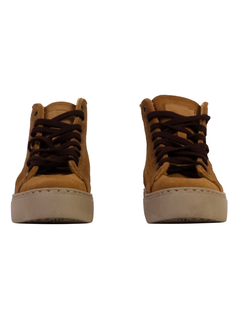 Basket Montante Cuir Natural World Marron - Kiabi