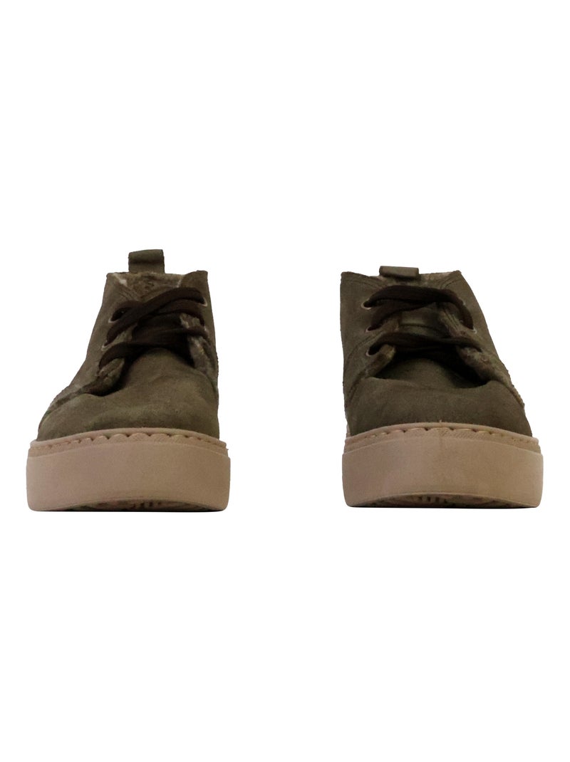 Basket Montante Cuir Natural World Vert - Kiabi