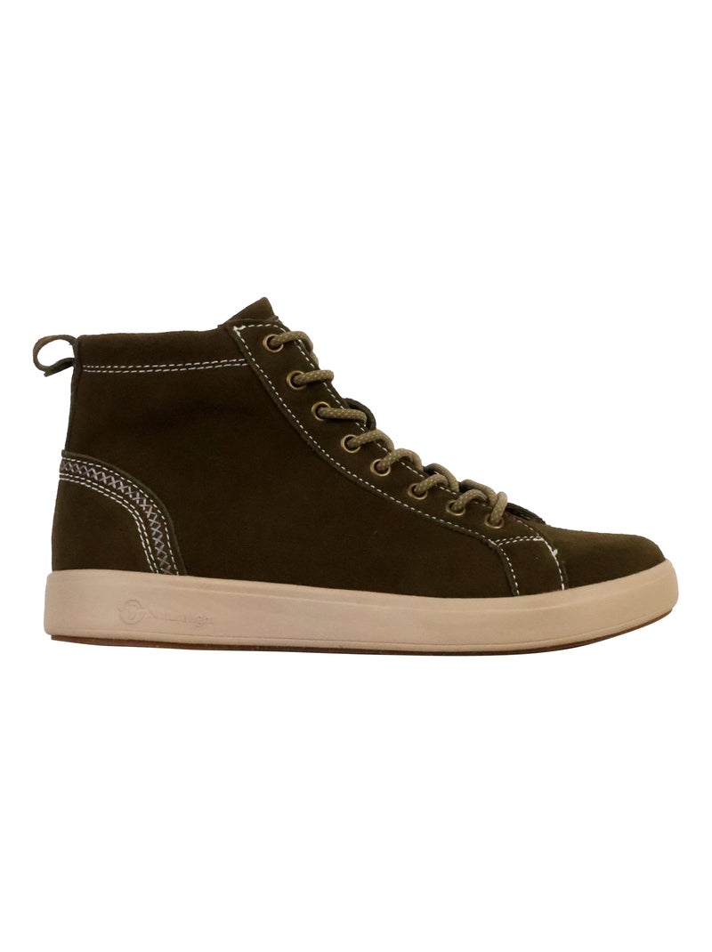 Basket Montante Cuir Natural World Vert - Kiabi
