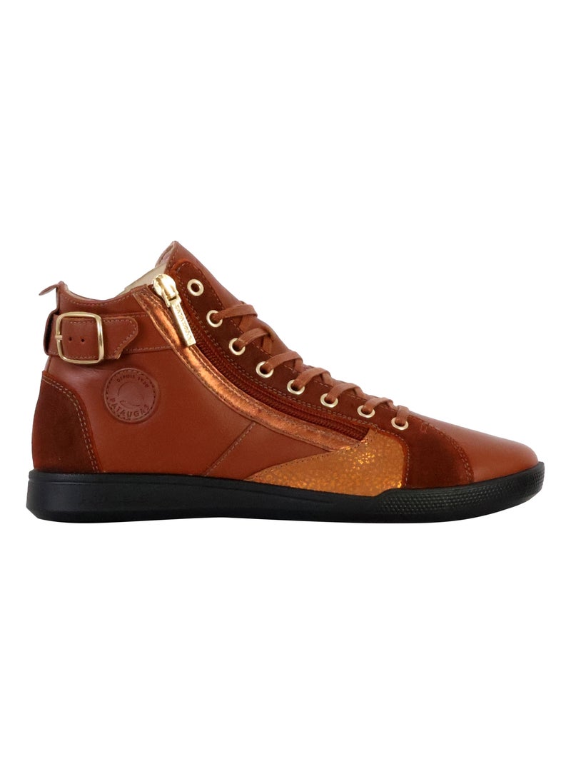 Basket Montante Cuir Pataugas Palme Marron - Kiabi