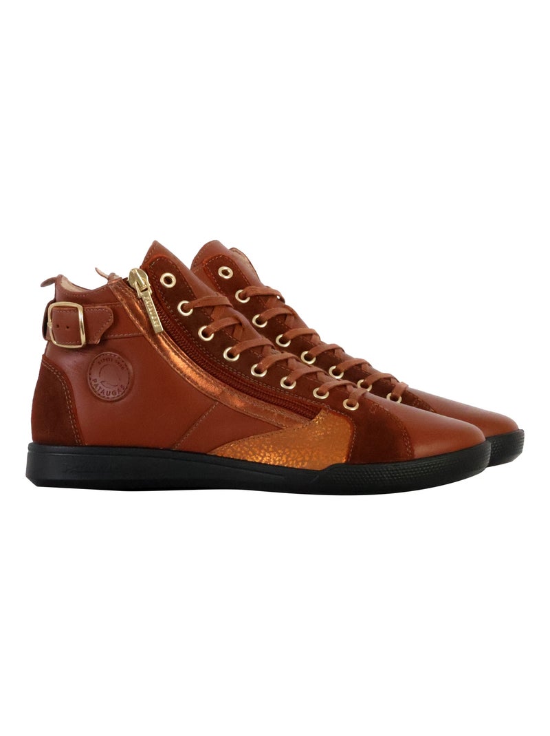 Basket Montante Cuir Pataugas Palme Marron - Kiabi