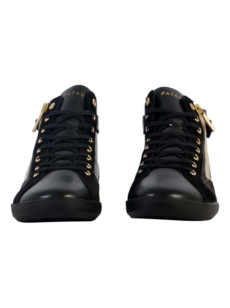 Basket Montante Cuir Pataugas Palme Noir - Kiabi