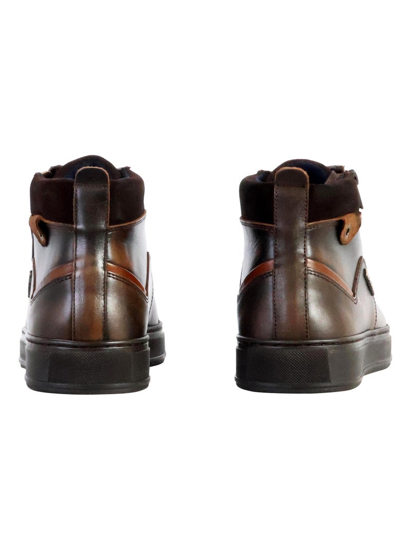 Basket Montante Cuir Redskins Hopesi Marron tabac - Kiabi