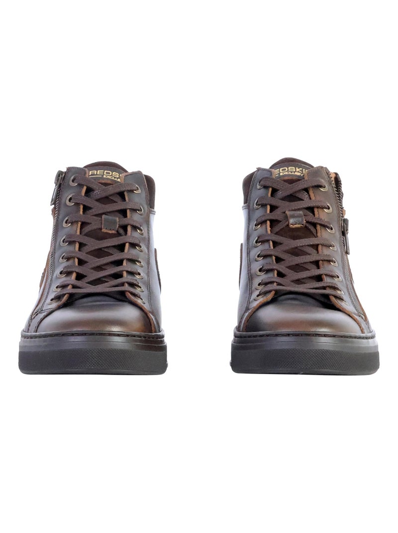 Basket Montante Cuir Redskins Hopesi Marron tabac - Kiabi